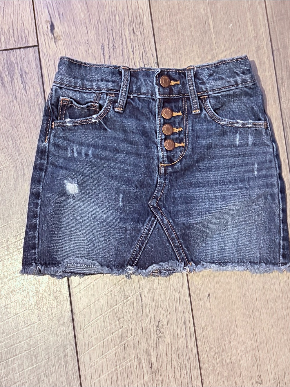 Old Navy Dark Blue Distressed Denim Mini Skirt